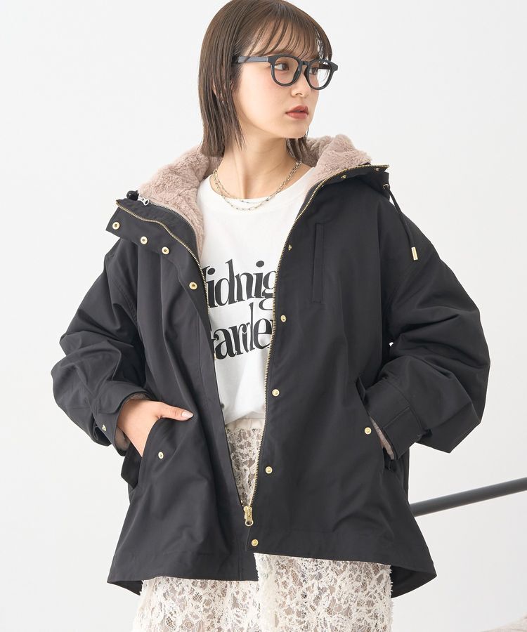 earth music&ecology「マルチウェイマウンテンパーカー」|ブルゾン・スタジャン|Black