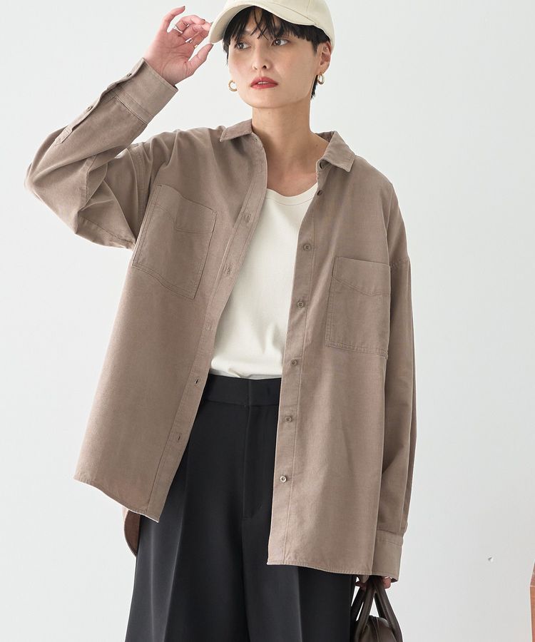 AMERICAN HOLIC「Wポケットコーデュロイシャツ」|シャツ・ブラウス|Gray Beige