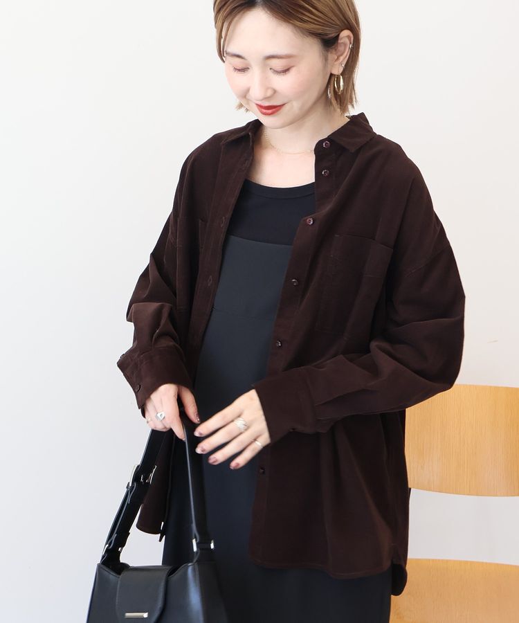 AMERICAN HOLIC「Wポケットコーデュロイシャツ」|シャツ・ブラウス|Dark Brown