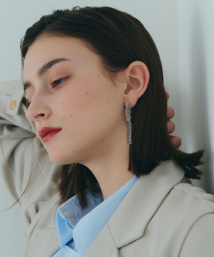 YECCA VECCA「ノットボールチェーンピアス」|ピアス|