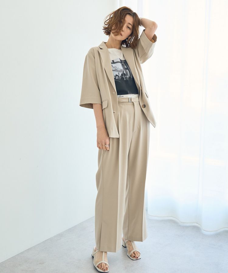 YECCA VECCA「ベルト付きタックストレートパンツ」|その他|