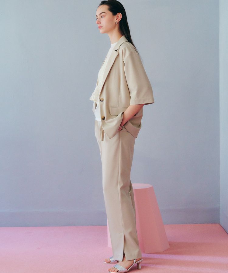 YECCA VECCA「ベルト付きタックストレートパンツ」|その他|