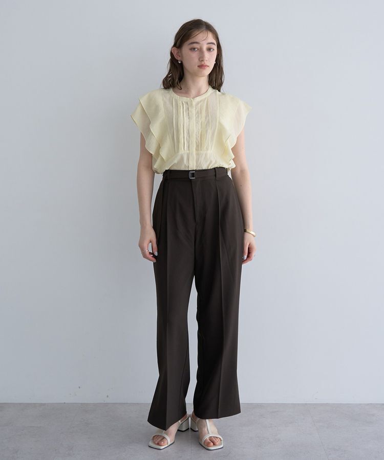 YECCA VECCA「ベルト付きタックストレートパンツ」|その他|