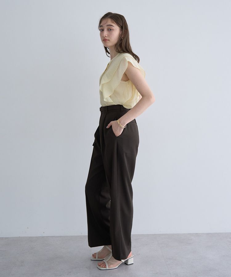YECCA VECCA「ベルト付きタックストレートパンツ」|その他|