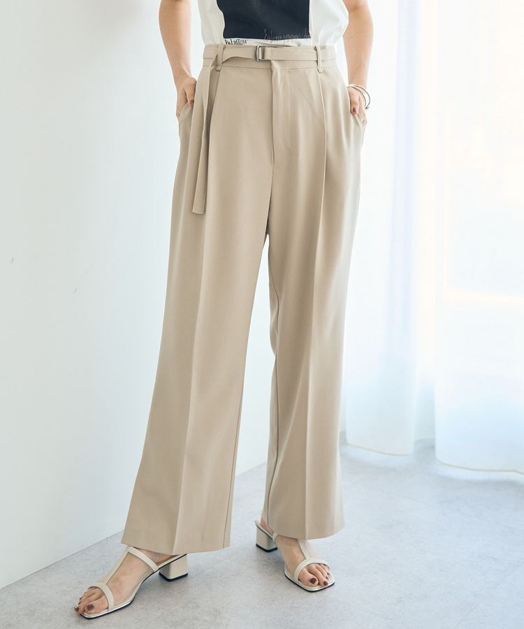 YECCA VECCA「ベルト付きタックストレートパンツ」|その他|