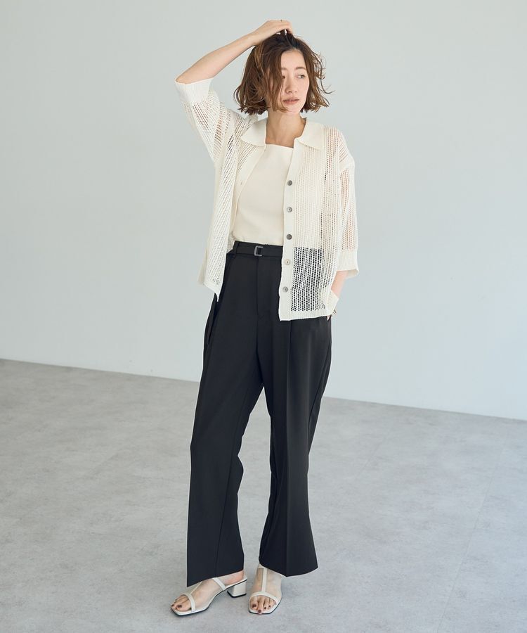 YECCA VECCA「ベルト付きタックストレートパンツ」|その他|