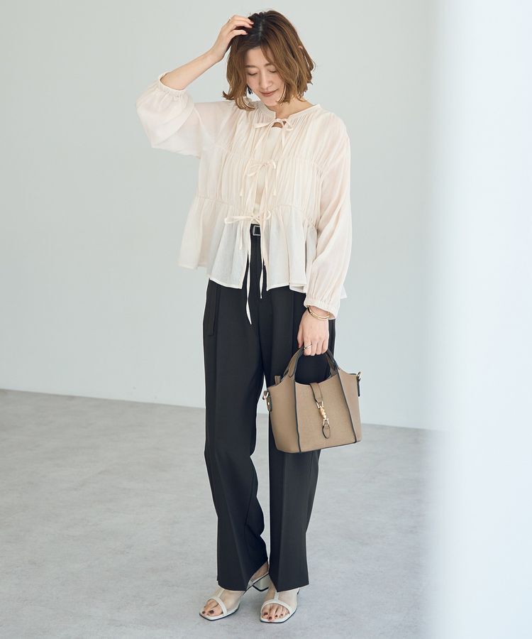 YECCA VECCA「ベルト付きタックストレートパンツ」|その他|