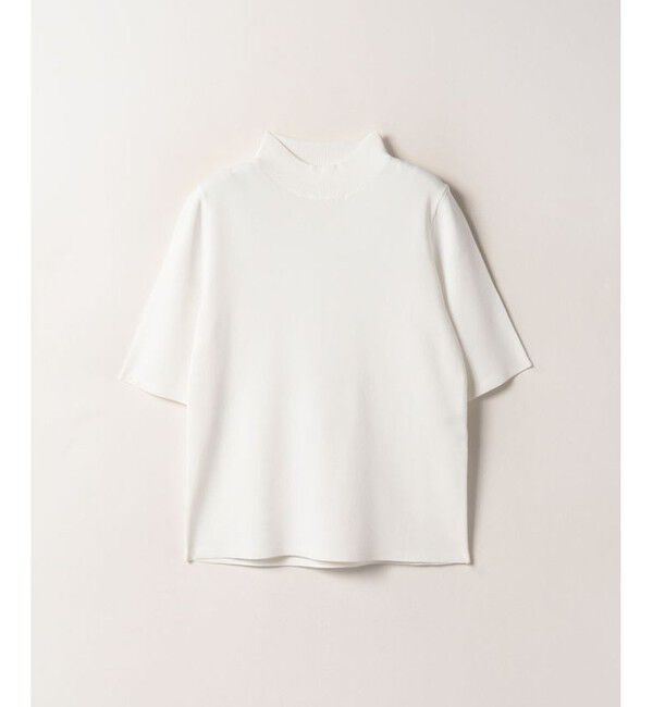 allureville「総針モックネック5分袖プルオーバー」|その他|オフホワイト