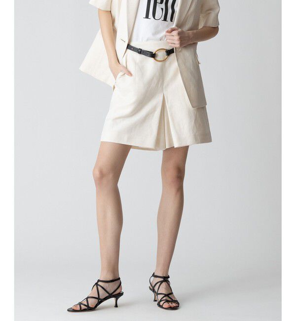 allureville「【セットアップ対応可能】リネンコンシャークスキンショートパンツ」|その他|