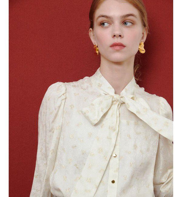LOULOU WILLOUGHBY「【LOULOU WILLOUGHBY】KEYジャガードボウタイブラウス」|シャツ・ブラウス|