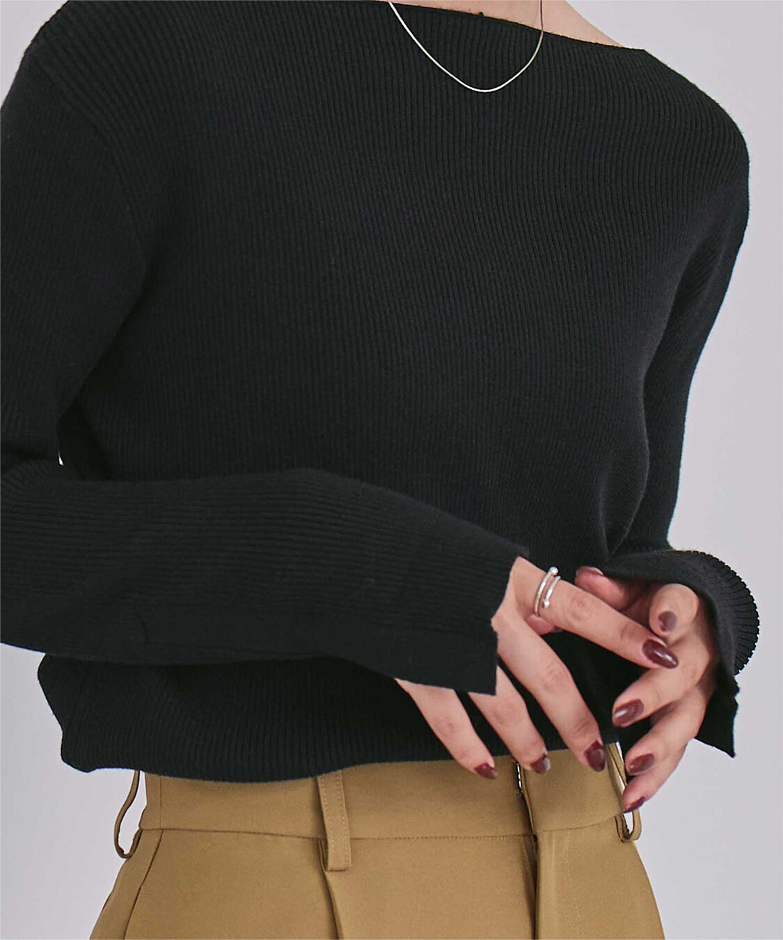 ur's「ボートネックスリットスリーブリブニット」|ニット・セーター|