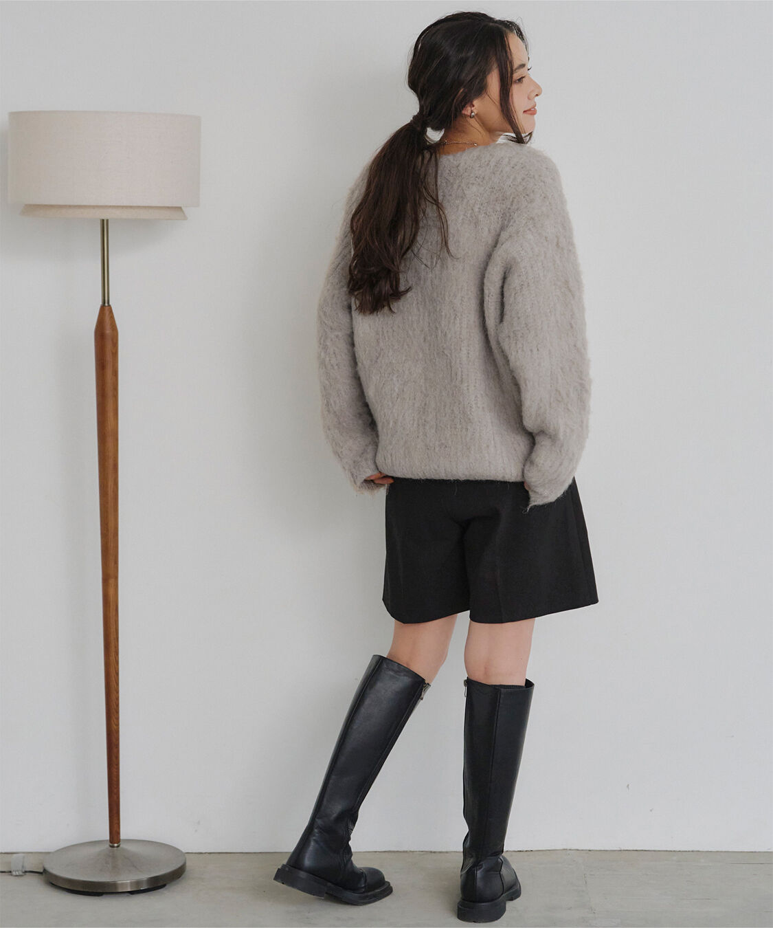 titivate「モヘアライクVネックシャギーニットカーディガン」|ニット・セーター|