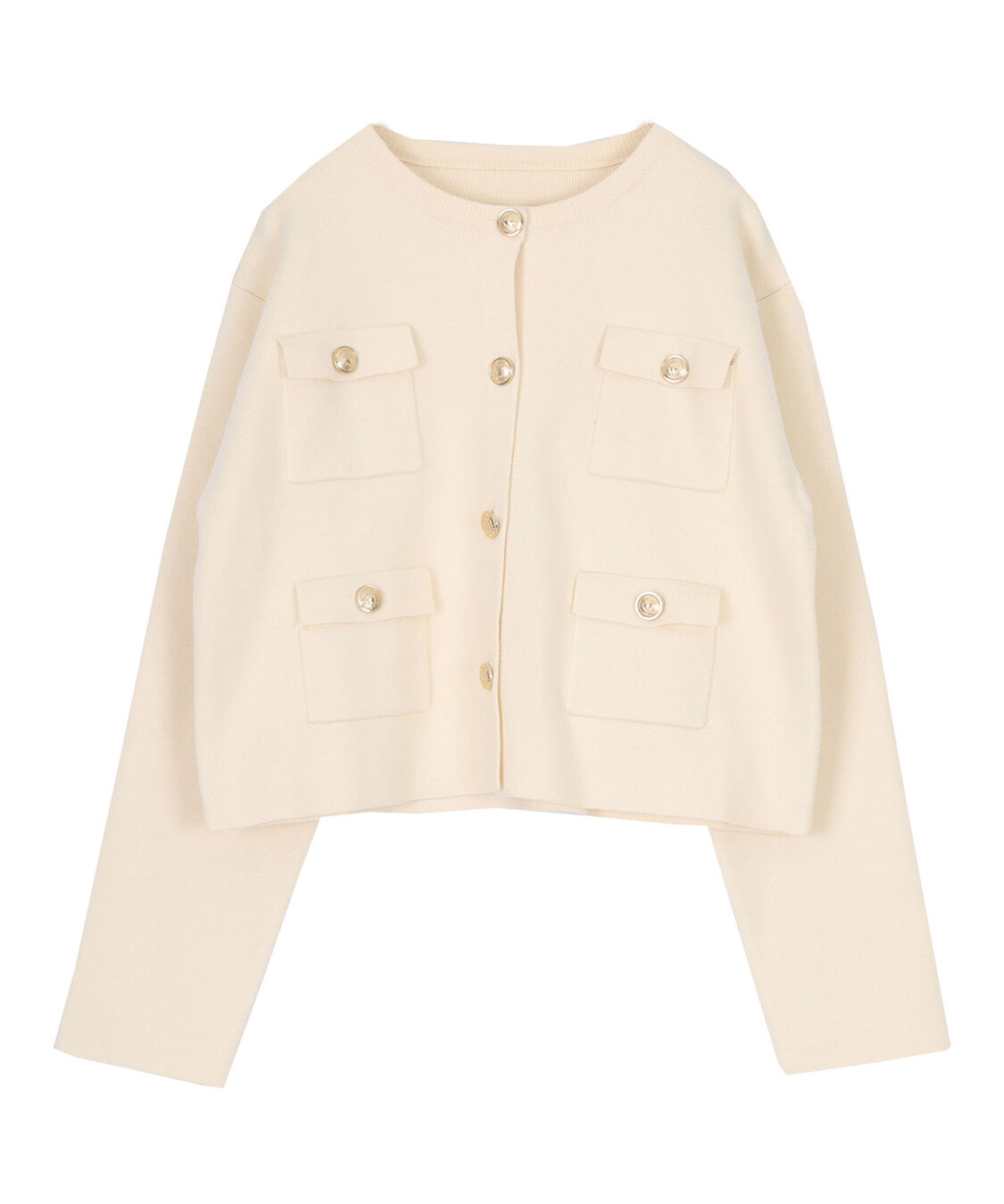 ur's「【星玲奈さんコラボアイテム】ゴールド釦ニットカーディガン/ジャケット」|カーディガン|