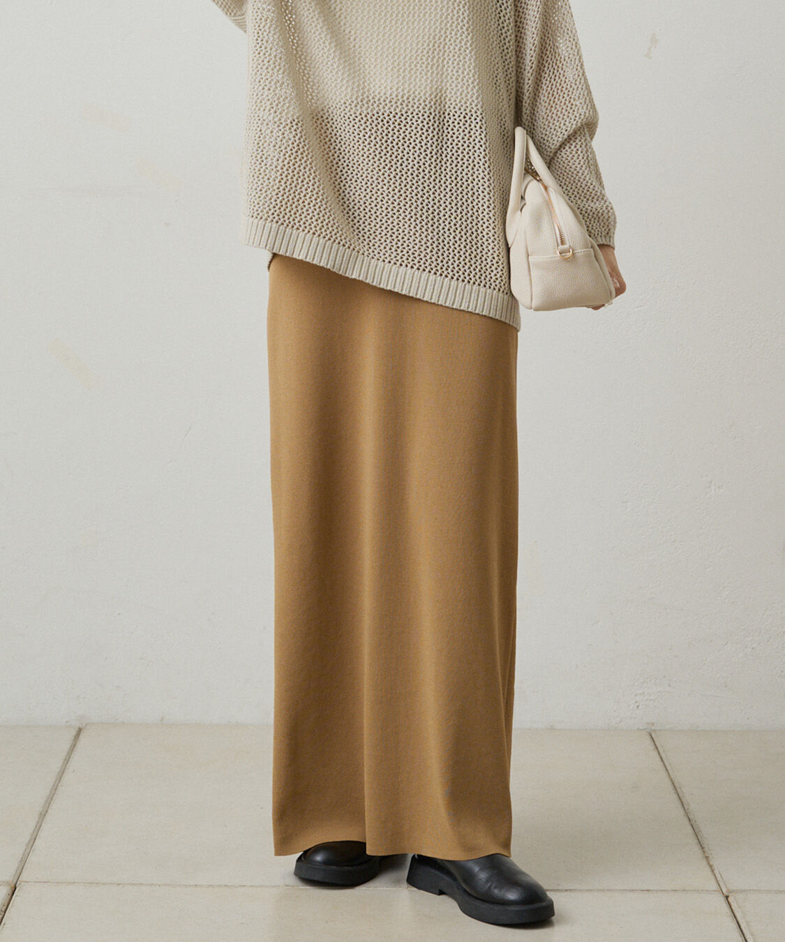  「《新色登場！/リバイバル》【-3kg見え / Du noir】ナロースカート」|スカート|ベージュ系その他