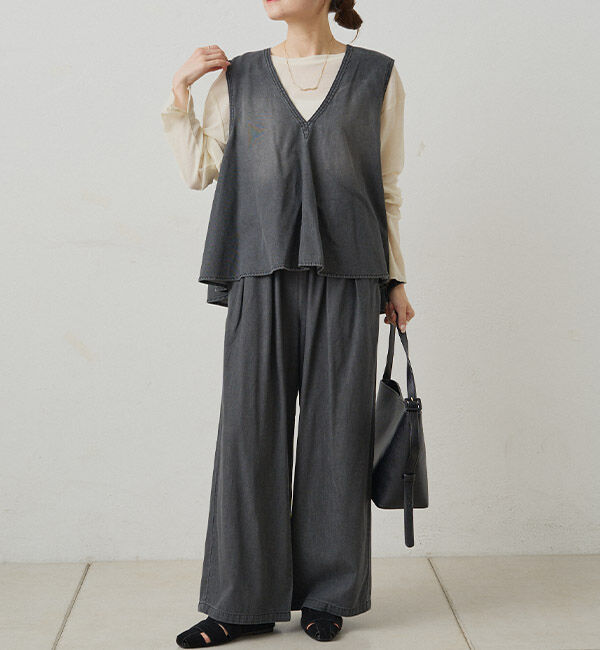  「【リバイバル】ナイロンチュールベロアクルーネックカットソー」|プルオーバー|