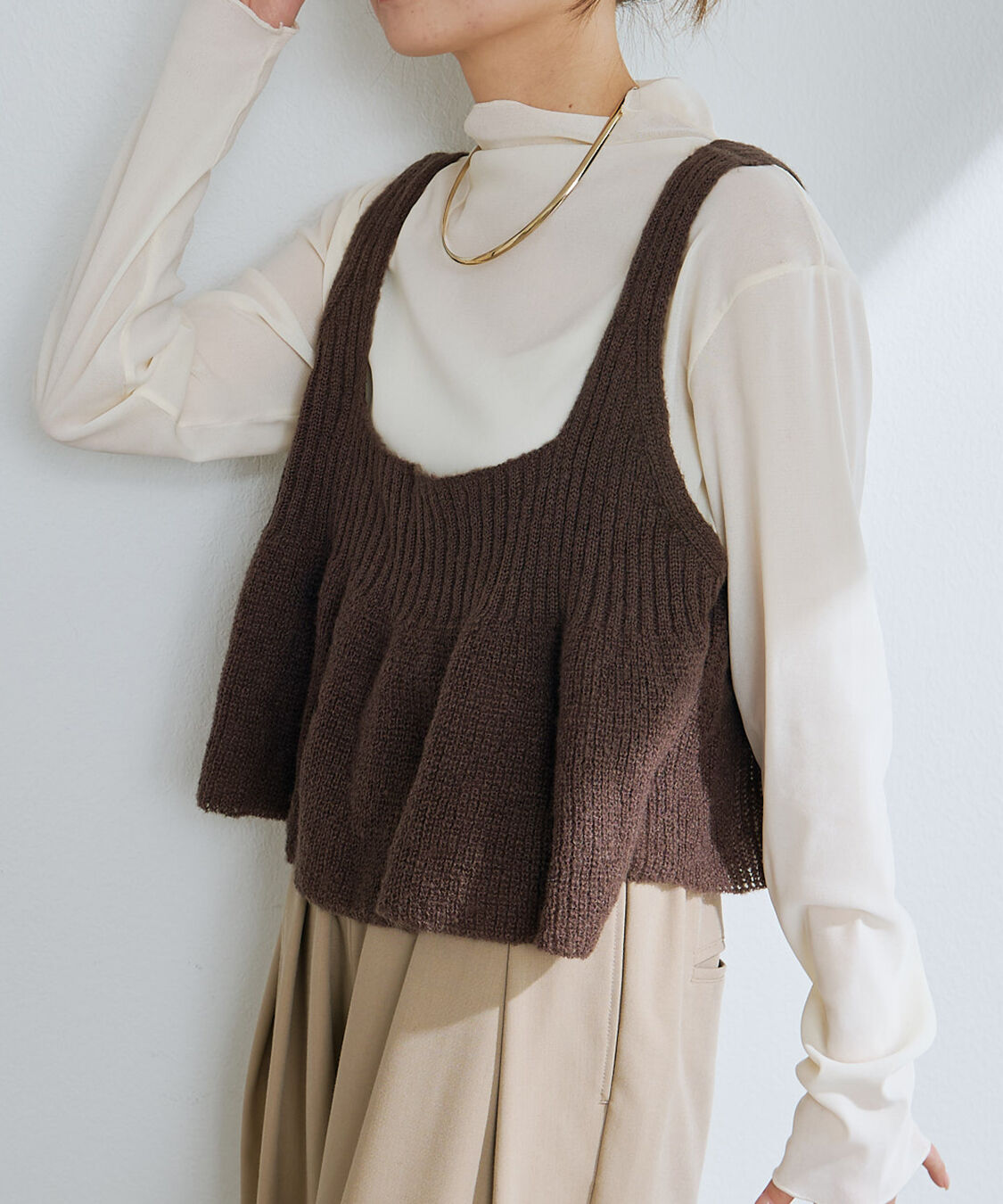  「【25AW新色展開/リバイバル】ニットフレアビスチェ」|ニット・セーター|