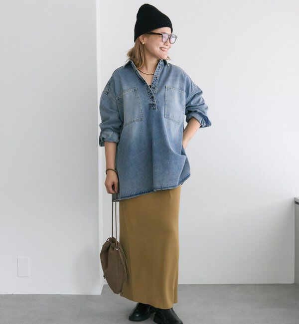  「【＠noricorico102企画】ヴィンテージライクデニムチュニックシャツ」|シャツ・ブラウス|
