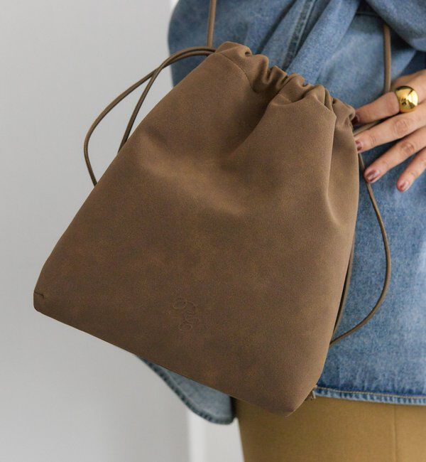  「【＠noricorico102企画】スウェード巾着バッグ」|ショルダー・メッセンジャー|