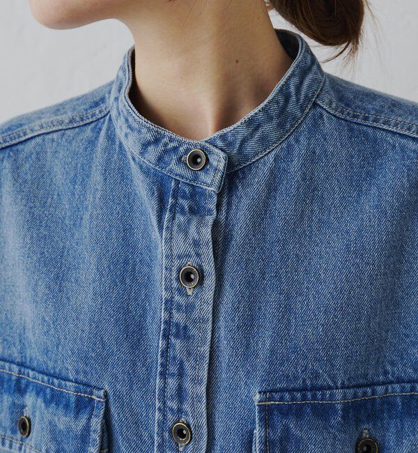  「コーンデニムバンドカラーデニムジャケット」|テーラードジャケット|