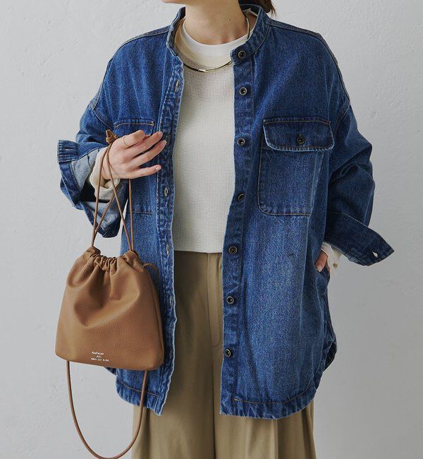  「コーンデニムバンドカラーデニムジャケット」|テーラードジャケット|