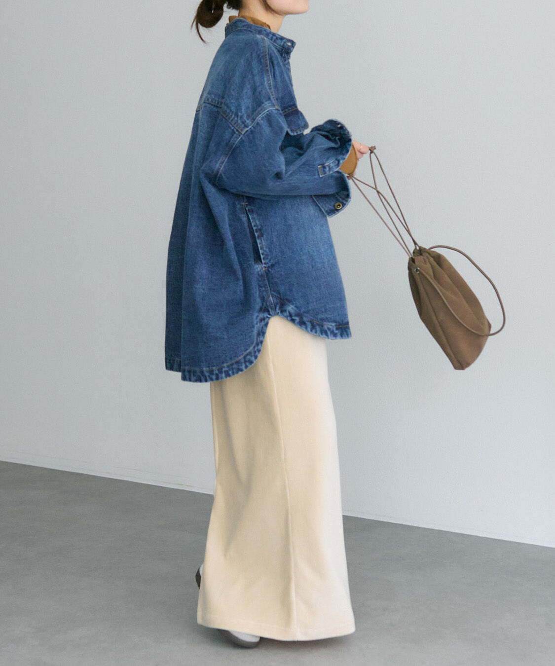  「コーンデニムバンドカラーデニムジャケット」|テーラードジャケット|