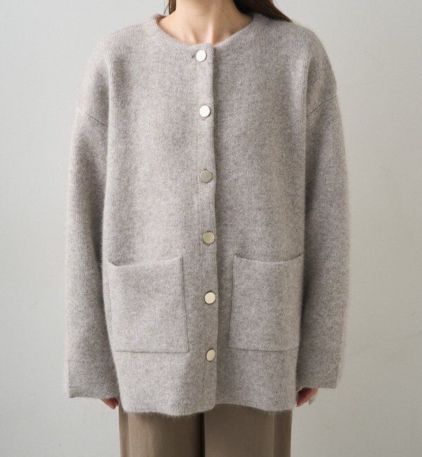  「Wフェイスニットノーカラーハーフコート」|その他|