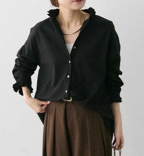  「襟袖プリーツブラウス」|シャツ・ブラウス|