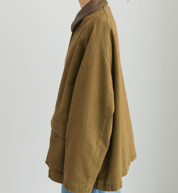  「フェイクレザー襟カバーオールジャケット」|テーラードジャケット|