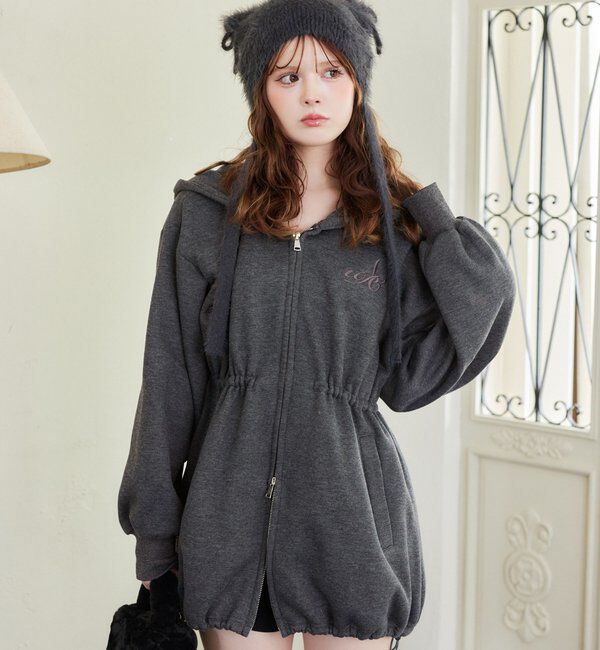  「ロゴ刺繍入り裏起毛ビッグパーカー」|プルオーバー|