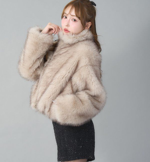  「フェイクファーショートブルゾン」|ダウンベスト・ベスト|