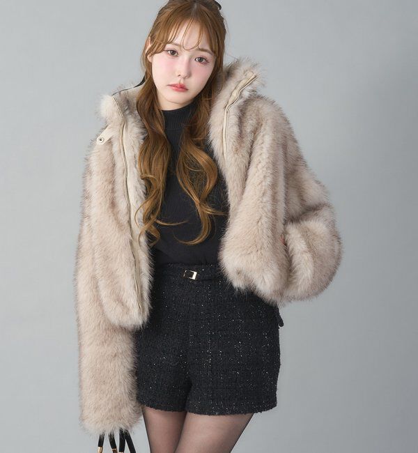  「フェイクファーショートブルゾン」|ダウンベスト・ベスト|