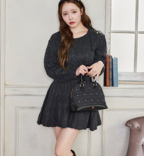  「ケーブルニットミニワンピ」|ワンピース|