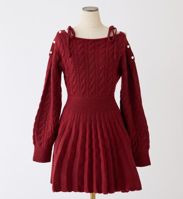  「ケーブルニットミニワンピ」|ワンピース|