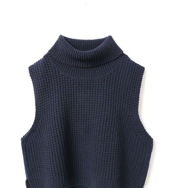 mizuiro ind「mizuiro ind ワッフルハイネックベスト」|ベスト・ジレ|