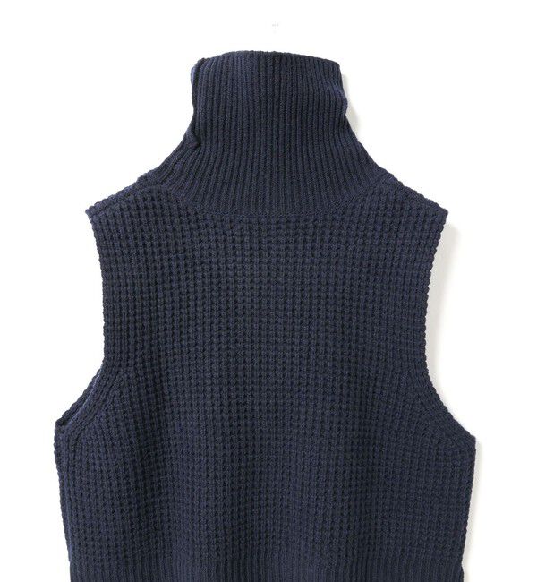 mizuiro ind「mizuiro ind ワッフルハイネックベスト」|ベスト・ジレ|