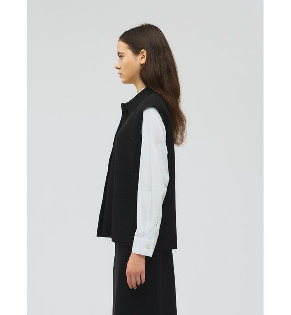 mizuiro ind「mizuiro ind 襟付きワイドベスト」|ベスト・ジレ|