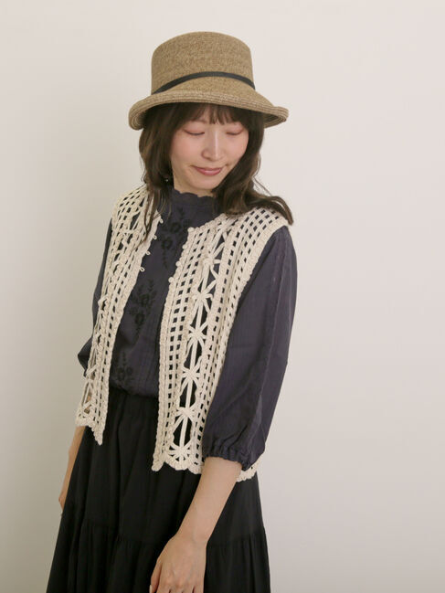 Samansa Mos2「フラワー柄刺繍レースブラウス」|シャツ・ブラウス|