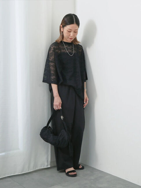 Samansa Mos2 blue「レースTシャツ」|Tシャツ・カットソー|