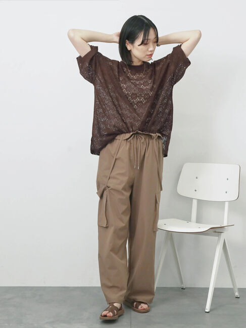 Samansa Mos2 blue「レースTシャツ」|Tシャツ・カットソー|