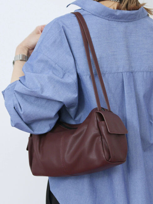 Samansa Mos2 blue「ダブルストラップミニバッグ」|その他|ボルドー