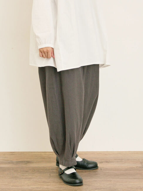 Samansa Mos2「ストライプツイル裾タックパンツ」|その他|