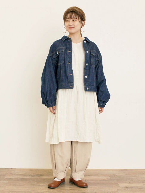 Samansa Mos2「ストライプツイル裾タックパンツ」|その他|