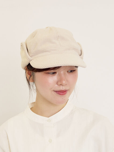 Samansa Mos2「【消臭効果】コーデュロイフライトキャップ」|その他|オフホワイト