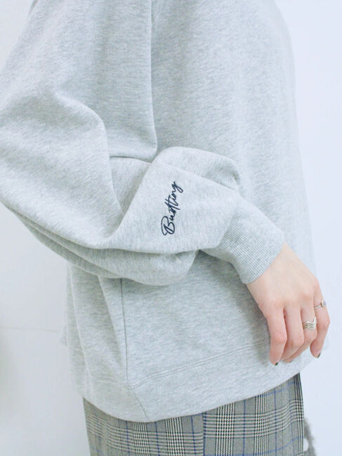 Samansa Mos2 blue「ラメ裏毛プルオーバー」|Tシャツ・カットソー|