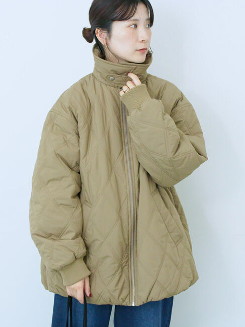 Samansa Mos2 blue「バルーンキルトジャケット」|その他|