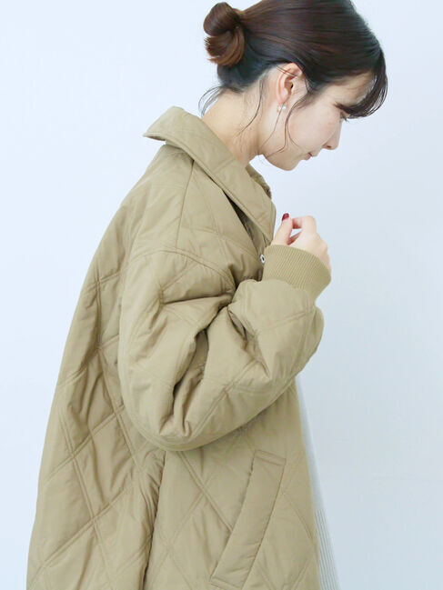 Samansa Mos2 blue「バルーンキルトジャケット」|その他|