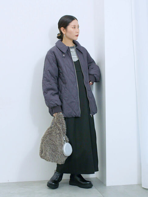 Samansa Mos2 blue「バルーンキルトジャケット」|その他|