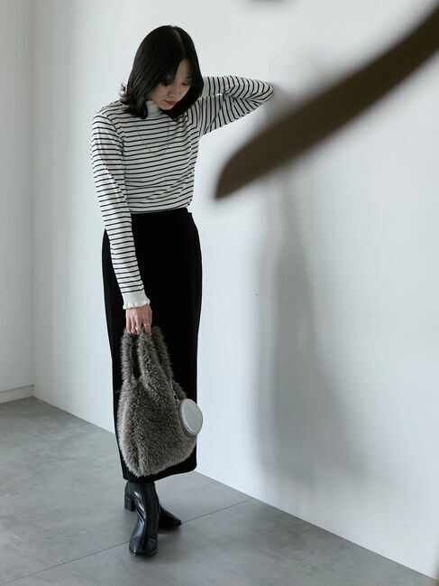 Samansa Mos2 blue「フリル衿ニットプルオーバー」|ニット・セーター|