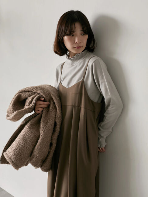 Samansa Mos2 blue「フリル衿ニットプルオーバー」|ニット・セーター|