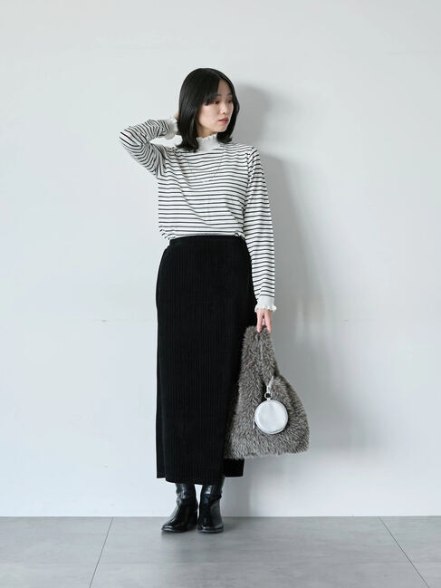 Samansa Mos2 blue「フリル衿ニットプルオーバー」|ニット・セーター|